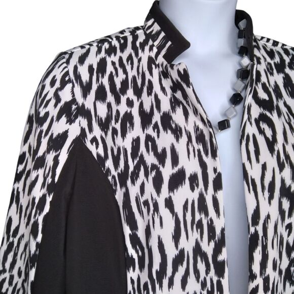 Chico's Black and White Animal Print Blazer - Picture 4 of 11
